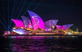 비비드 시드니(Vivid Sydney) 2019 에 오스트 랄 플로라 발레 라이트 프로젝션 시드니 오페라 하우스 ...동안 비비드 시드니(Vivid Sydney)2019